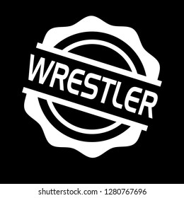circle rubber stamp with the text wrestler. wrestler rubber stamp, label, badge, logo,seal. Designed for your web site design, logo, app, UI