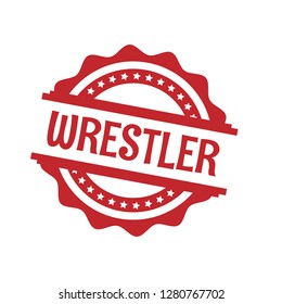circle rubber stamp with the text wrestler. wrestler rubber stamp, label, badge, logo,seal. Designed for your web site design, logo, app, UI