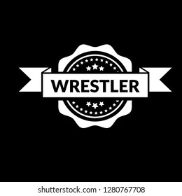 circle rubber stamp with the text wrestler. wrestler rubber stamp, label, badge, logo,seal. Designed for your web site design, logo, app, UI