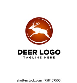 Circle run deer logo