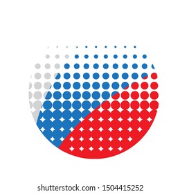  circle with Russian tricolor inside - stylized logo with dots