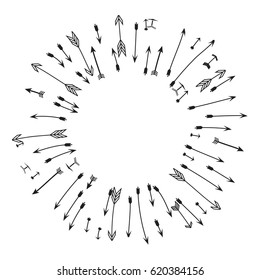 Circle of rustic arrows vector