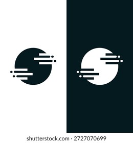 Circle S Letter Digital Network , abstract S technology logo design Stock Vector.