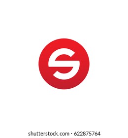 circle s logo, initial logo os, so, s inside o rounded letter negative space logo red