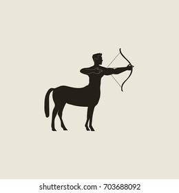 Circle Sagittarius archer centaur, horoscope astrology zodiac sign icon