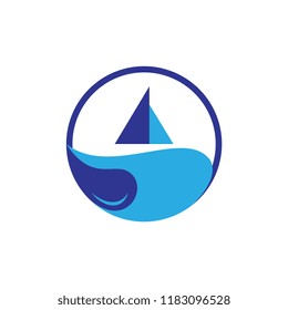 Circle with sail ship logo