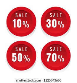 Circle sale button tag isolated vector illustration on white background. discount. Business