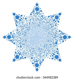 Circle Salute Flower vector illustration. Style is cobalt flat bubbles, white background.