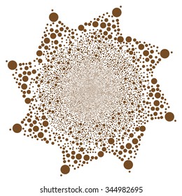 Circle Salute Flower vector illustration. Style is brown flat circles, white background.