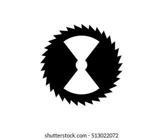 circle saw construction repair fix engineering tool equipment image vector icon logo silhouette