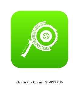 Circle saw icon digital green for any design isolated on white vector illustration