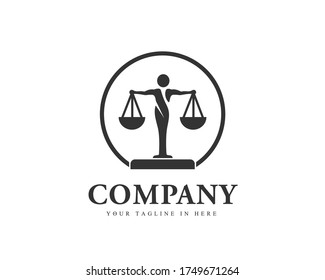 Circle Scale Balance Lawyer Justice Logo Design Inspiration