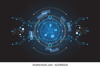 Circle sci fi technology abstract background innovation concept