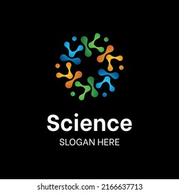 circle science logo design with color gradient concept