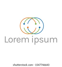 circle, Science, Space Business Logo Template. Flat Color