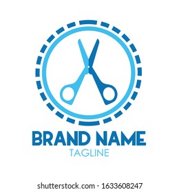Circle Scissors Logo, suitable for barbershop