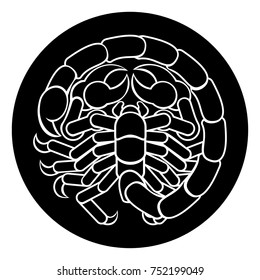 Circle Scorpio scorpion horoscope astrology zodiac sign icon