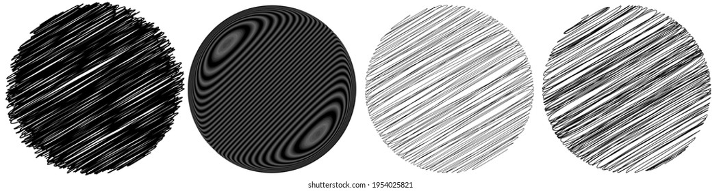Circle with scribble, sketch, doodle effect pattern