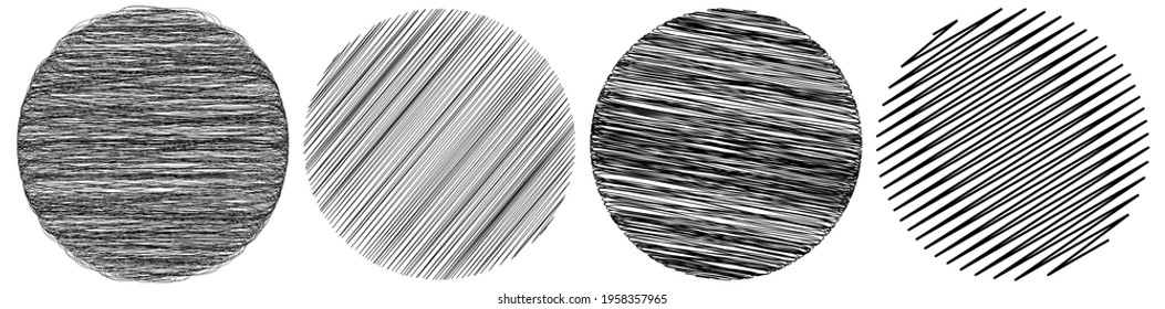 Circle with scribble, sketch, doodle effect pattern