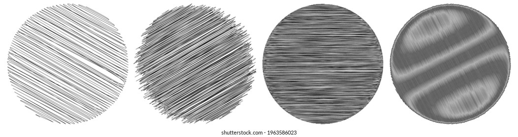 Circle with scribble, sketch, doodle effect pattern