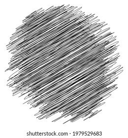 Circle with scribble, sketch, doodle effect pattern