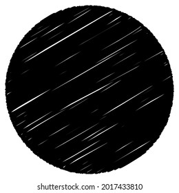 Circle with scribble, sketch, doodle effect pattern