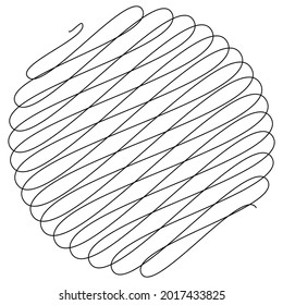 Circle with scribble, sketch, doodle effect pattern