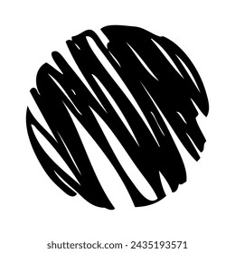 circle scribble, vector hand draw sketch doodle
