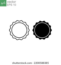 Circle seal Line and glyph icon. Set of blank stamps. Two style empty vintage stamp. Simple round label banner template. Classic round banners. Vector illustration. Design on white background. EPS 10