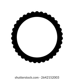 Circle seal stamp icons. Vintage wavy edge circle sticker. Star burst shape tags. Blank sale round sticker. Simple line circle wax seal. Vector illustrations set isolated on white background.