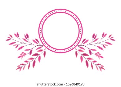 circle seal stamp with leafs vector illustration design
