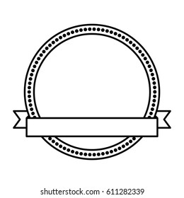 circle seal stamp with ribbon frame vector illustration design