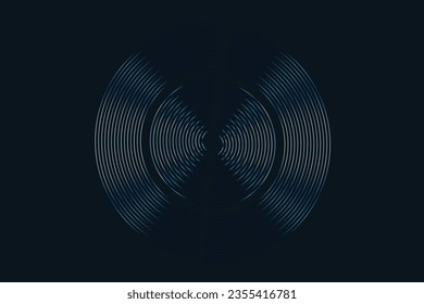 Circle Seamless Lines with Abstract Rings, Ripple. Abstract Pattern  Hypnotic Spirals Circles for Banner, Poster, Website, Cover, Advertising. Background Optical Radar for Music, Festival, Party.