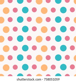 Circle seamless pattern colorfull style different size for decoration, poster, party, birthday, greeting card, web, decoration, textile, christmas wallpaper. Vector Illustration