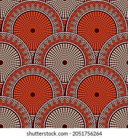 circle seamless pattern, Folk motifs intricate shapes, Folk embroidery.