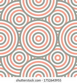 Circle seamless pattern. Geometric pattern. Abstract background circles. Repeating texture. Vector illustration. Modern ornament.