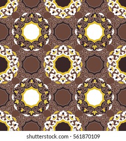 Circle seamless pattern, islamic tile.