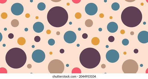 Circle seamless pattern in pastel color. Geometric background. Vector illustration for design.