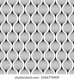 Nahtloses Kreismuster. Hintergrund mit abstrakten Kreisen. Modernes geometrisches Gitter. Ringgrafik mit wiederholter Geometrie. Rundgitter. Circe Line Design druckt. Kugelwiederholung. Vektorgrafik