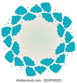 A circle of seashells simple vector illustration