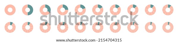 Circle section graph logo 12,3,6,20.\
Segment infographic. Pie chart icons. Wheel round diagram part\
symbol. Five phase, six circular cycle. Segment slice sign.\
Geometric element. Vector\
illustration.