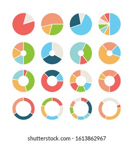 Circle section. Round chart wheel circular hub with different section donut pie business infographic vector template