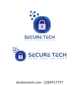 Circle Secure Tech Logo, Icon Vector Illustration