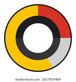 Circle segments display data in presentation infographic