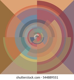Circle segments overlapping design, a little bit like a modern target board in muted brownish tones