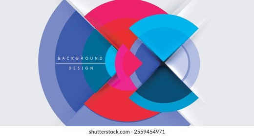 Circle and semi circle geometric background. Vector Illustration For Wallpaper, Banner, Background, Card, Book Illustration, landing page