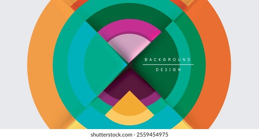 Circle and semi circle geometric background. Vector Illustration For Wallpaper, Banner, Background, Card, Book Illustration, landing page