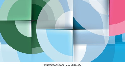 Circle and semi circle geometric background. Vector Illustration For Wallpaper, Banner, Background, Card, Book Illustration, landing page