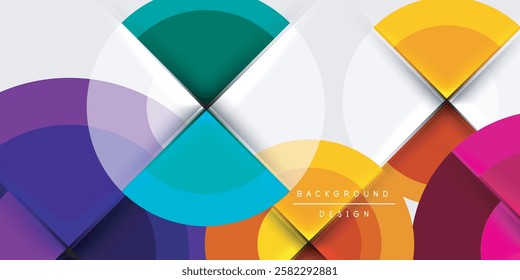 Circle and semi circle geometric background. Vector Illustration For Wallpaper, Banner, Background, Card, Book Illustration, landing page