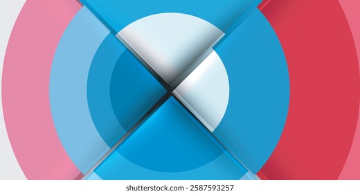 Circle and semi circle geometric background. Vector Illustration For Wallpaper, Banner, Background, Card, Book Illustration, landing page